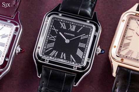 cartier santos dumont black lacquer|cartier santos black strap.